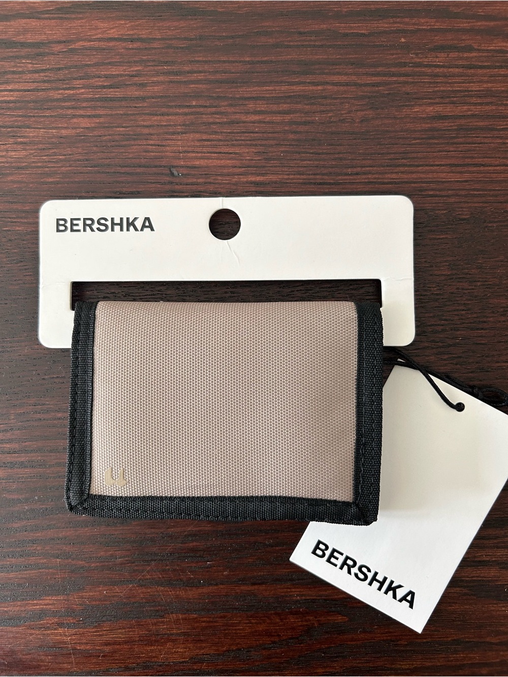 Bershka Taupe and Black Trifold Card Holder
